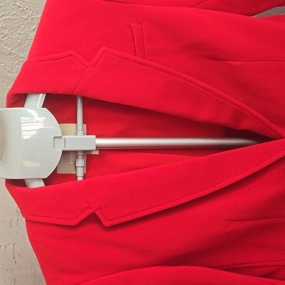 ^Banana Republic Vibrant Red Single Button Blazer Career Buisness Office - Picture 3 of 10